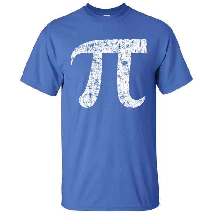 Pi Symbol Character Day White Grunge Faded Retro Style Gift Tall T-Shirt