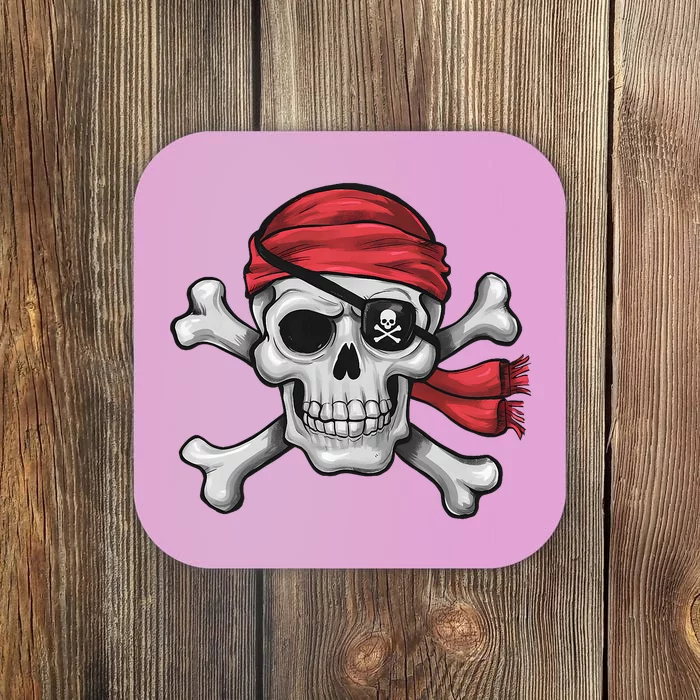 Pirate Skull Crossbones Halloween Costume Coaster