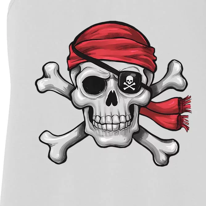 Pirate Skull Crossbones Halloween Costume Women's Racerback Tank