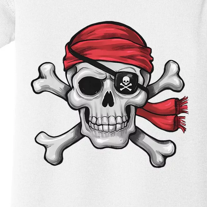 Pirate Skull Crossbones Halloween Costume Baby Bodysuit