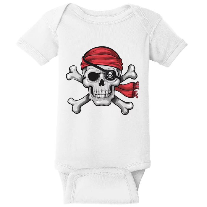 Pirate Skull Crossbones Halloween Costume Baby Bodysuit