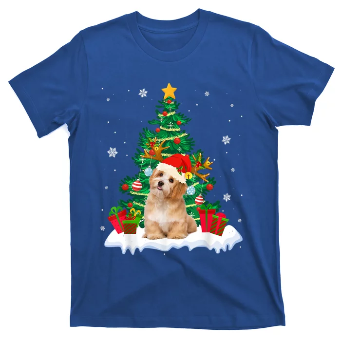 Poodle Santa Christmas Tree Light Pajama Dog Xmas Great Gift T-Shirt