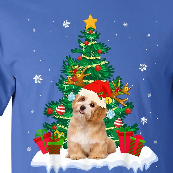 Poodle Santa Christmas Tree Light Pajama Dog Xmas Great Gift Tall T-Shirt