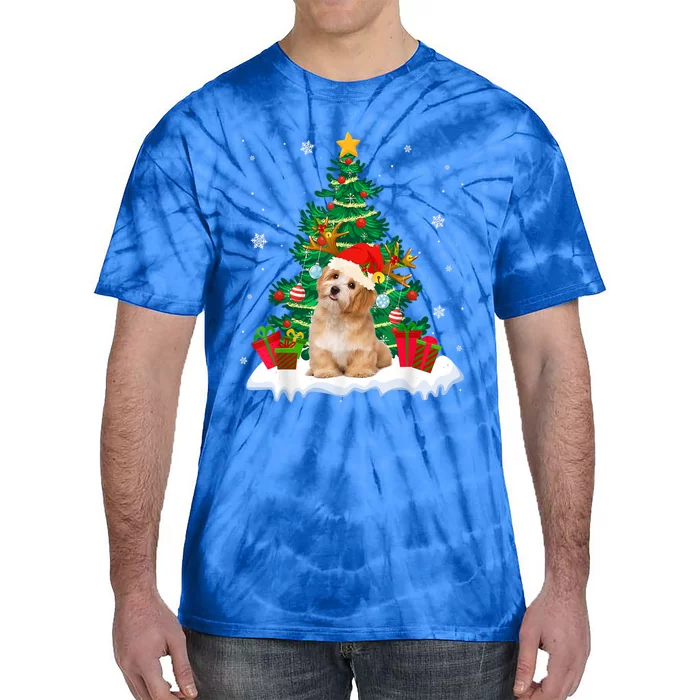 Poodle Santa Christmas Tree Light Pajama Dog Xmas Great Gift Tie-Dye T-Shirt