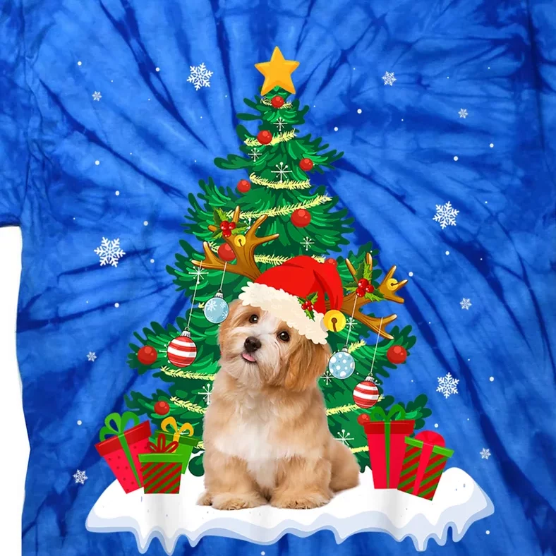 Poodle Santa Christmas Tree Light Pajama Dog Xmas Great Gift Tie-Dye T-Shirt