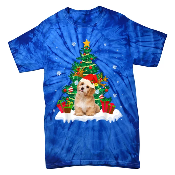 Poodle Santa Christmas Tree Light Pajama Dog Xmas Great Gift Tie-Dye T-Shirt