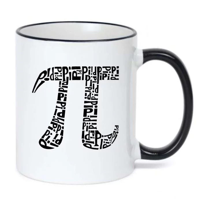 Pi Symbol Created Out Of The Word Pi Over And Over Gift Black Color Changing Mug