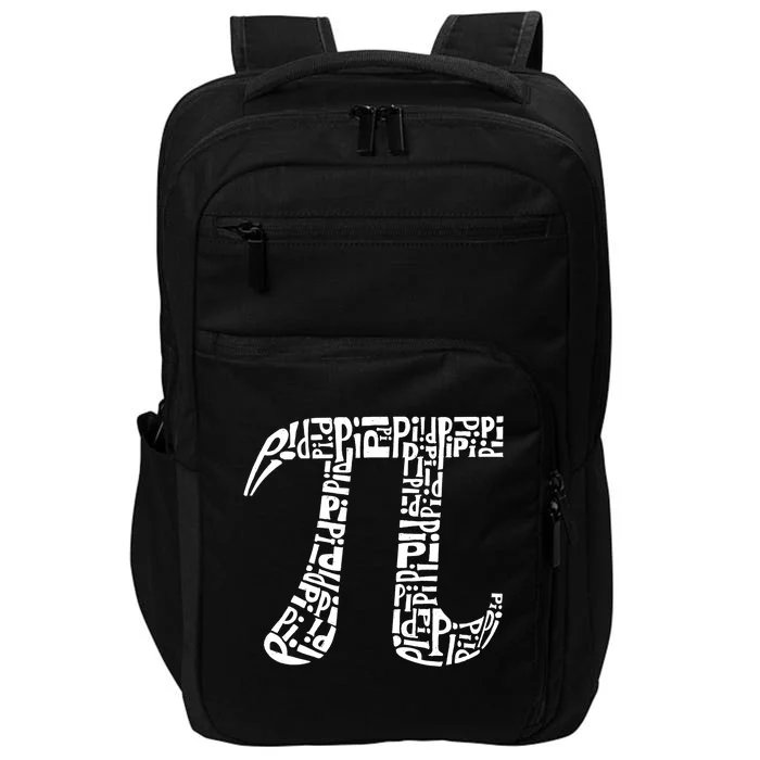 Pi Symbol Created Out Of The Word Pi Over And Over Gift Impact Tech Backpack