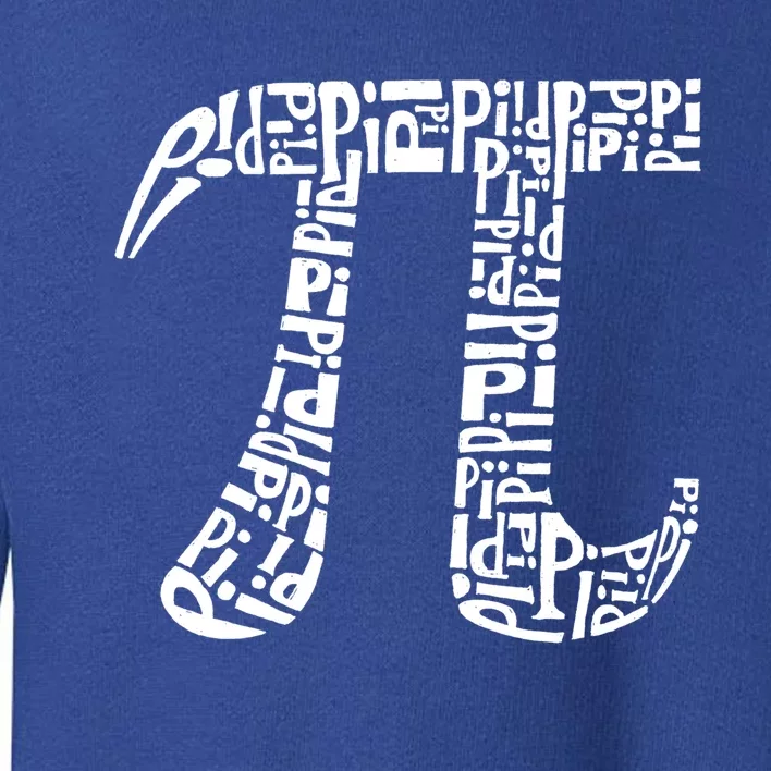 Pi Symbol Created Out Of The Word Pi Over And Over Gift Toddler Sweatshirt