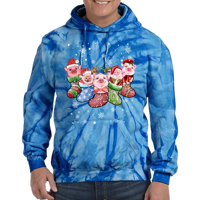 Pig Socks Christmas Ugly Pig Merry Christmas Gift Tie Dye Hoodie