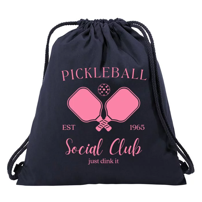 Pickleball Social Club Just Dink It Cute Pickleball Lover Gift Drawstring Bag