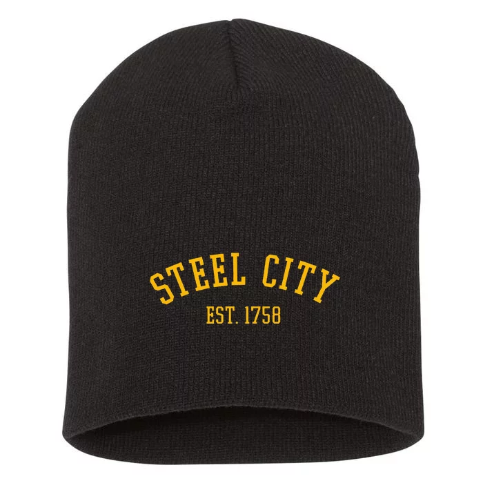 Pittsburgh Steel City Est. 1758 Short Acrylic Beanie