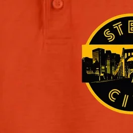 Pittsburgh Steel City Retro Skyline Bridge Pride Dry Zone Grid Performance Polo