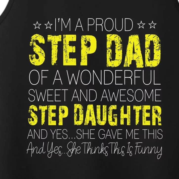 Proud Step Dad Father Day Gift For Stepdad From Stepdaughter Gift Performance Tank