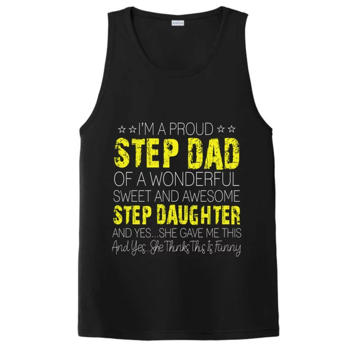 Proud Step Dad Father Day Gift For Stepdad From Stepdaughter Gift Performance Tank