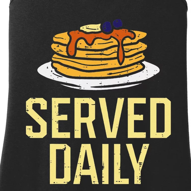 Pancakes Served Daily American Football Funny Sports Lineman Ladies Essential Tank