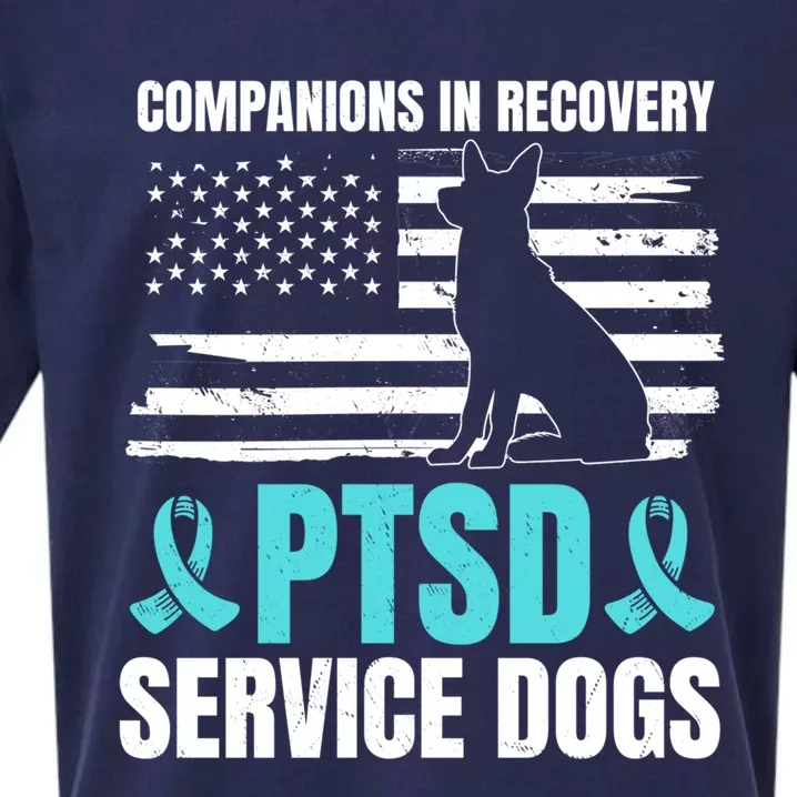 Ptsd Service Dog American Flag Ptsd Us Veterans Gift Sueded Cloud Jersey T-Shirt