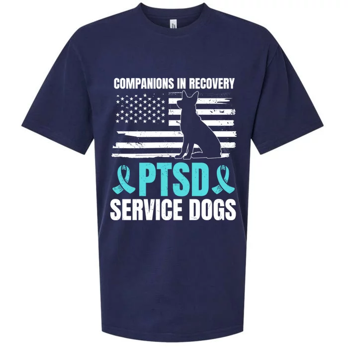 Ptsd Service Dog American Flag Ptsd Us Veterans Gift Sueded Cloud Jersey T-Shirt