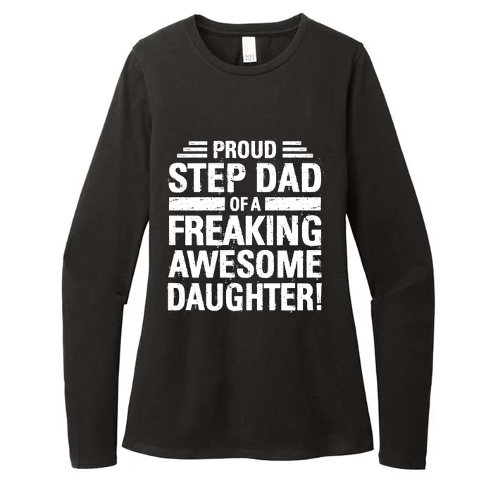 Proud Step Dad Of A Freaking Awesome Daughter Bonus Dad Gift Womens CVC Long Sleeve Shirt