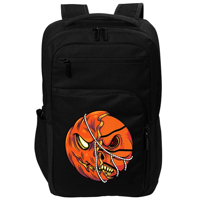 Pumpkin Skull Design Halloween Hooper Basketball Player Impact Tech Backpack