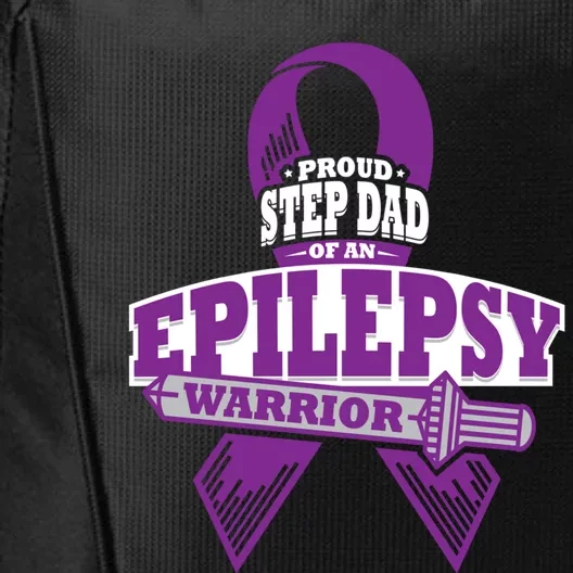 Proud Step Dad Of An Epilepsy Warrior Epilepsy Awareness Gift City Backpack