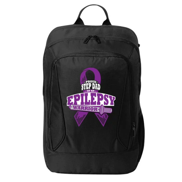 Proud Step Dad Of An Epilepsy Warrior Epilepsy Awareness Gift City Backpack