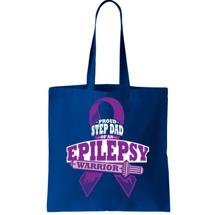 Proud Step Dad Of An Epilepsy Warrior Epilepsy Awareness Gift Tote Bag