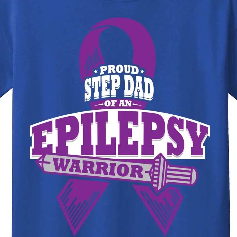 Proud Step Dad Of An Epilepsy Warrior Epilepsy Awareness Gift Kids T-Shirt