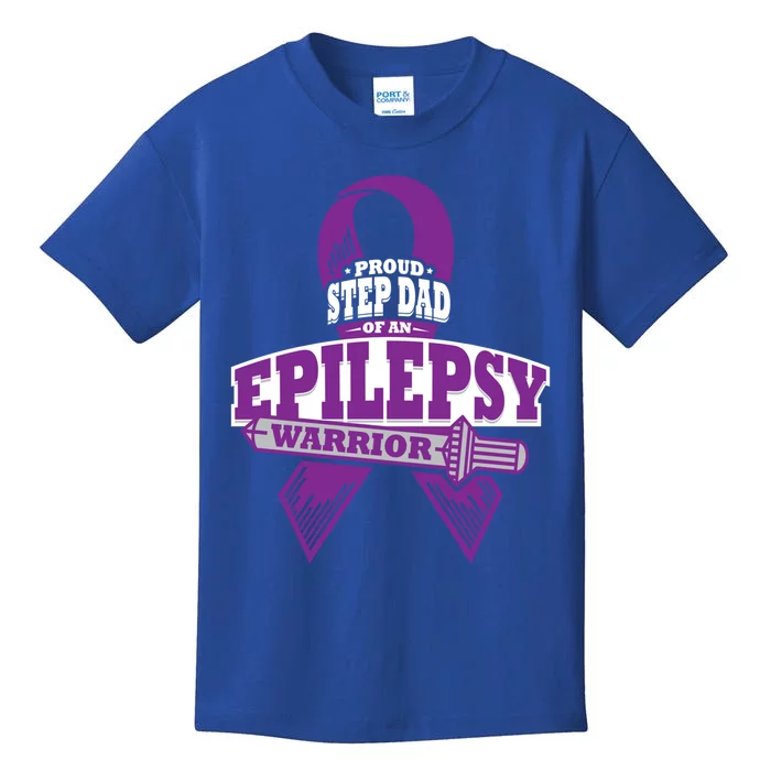 Proud Step Dad Of An Epilepsy Warrior Epilepsy Awareness Gift Kids T-Shirt