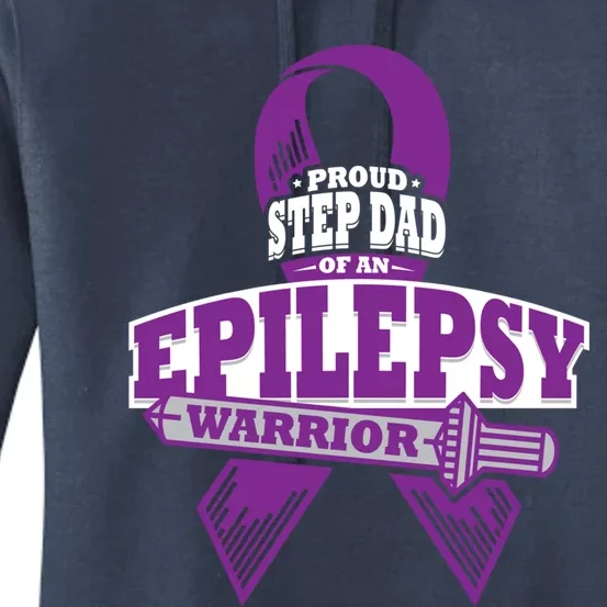 Proud Step Dad Of An Epilepsy Warrior Epilepsy Awareness Gift Women's Pullover Hoodie