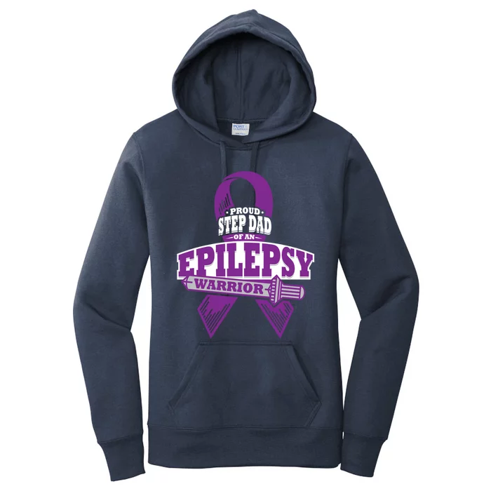 Proud Step Dad Of An Epilepsy Warrior Epilepsy Awareness Gift Women's Pullover Hoodie