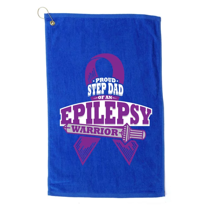 Proud Step Dad Of An Epilepsy Warrior Epilepsy Awareness Gift Platinum Collection Golf Towel