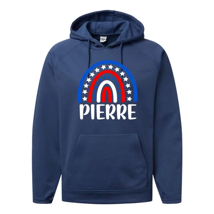 Pierre South Dakota Gift I Love Pierre Usa Gift Performance Fleece Hoodie