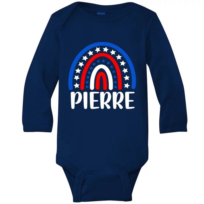 Pierre South Dakota Cool Gift I Love Pierre Usa Gift Baby Long Sleeve Bodysuit