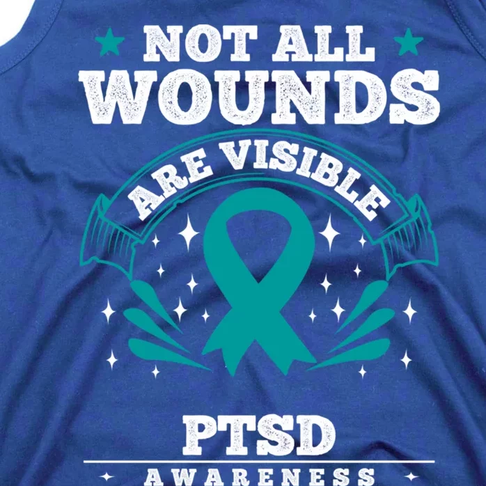 Posttraumatic Stress Disorder Awareness Gift Great Gift Teal Ribbon Great Gift Tank Top