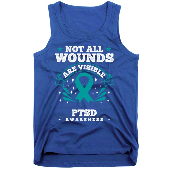 Posttraumatic Stress Disorder Awareness Gift Great Gift Teal Ribbon Great Gift Tank Top