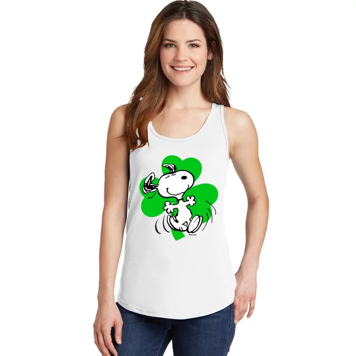 Peanuts Stpatricks Dancing Shamrock Ladies Essential Tank