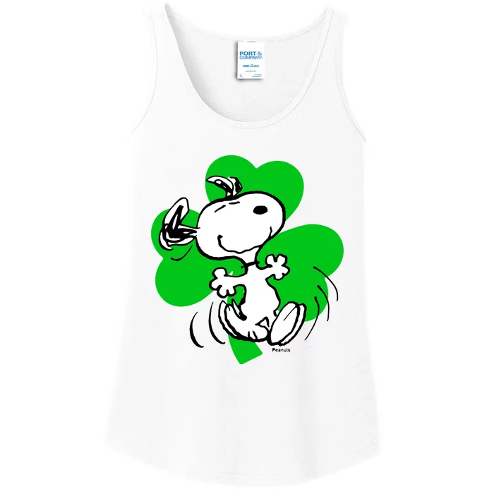 Peanuts Stpatricks Dancing Shamrock Ladies Essential Tank