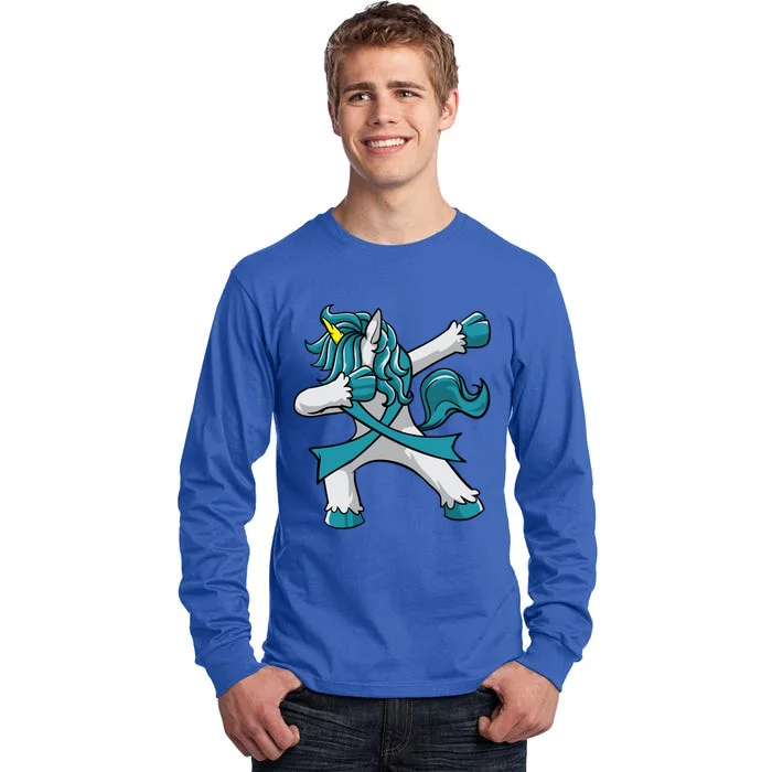 Posttraumatic Stress Disorder Awareness Unicorn Teal Ribbon Great Gift Tall Long Sleeve T-Shirt