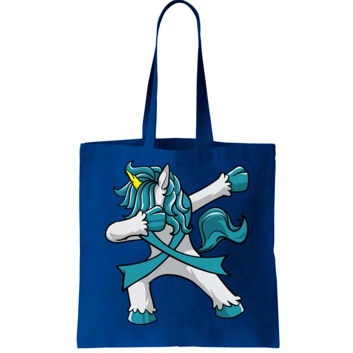 Posttraumatic Stress Disorder Awareness Unicorn Teal Ribbon Great Gift Tote Bag