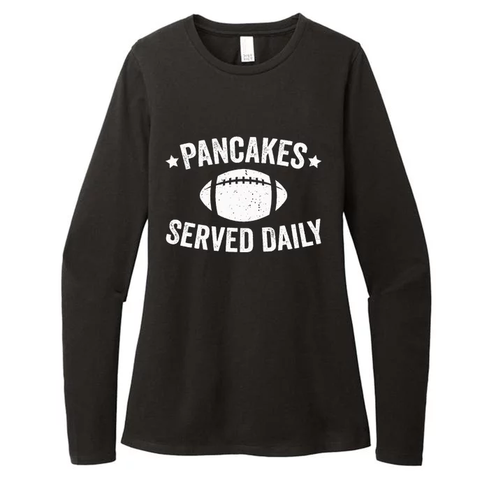 Pancakes Served Daily Funny Football Offensive Lineman Womens CVC Long Sleeve Shirt