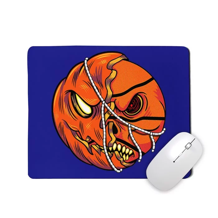 Pumpkin Skull Design Halloween Hooper Basketball Player Mousepad