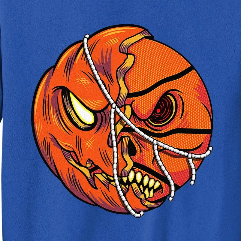 Pumpkin Skull Design Halloween Hooper Basketball Player Tall Sweatshirt