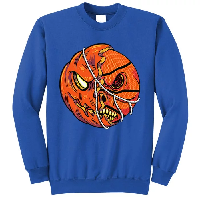 Pumpkin Skull Design Halloween Hooper Basketball Player Tall Sweatshirt