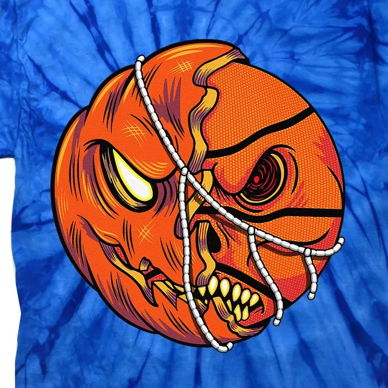 Pumpkin Skull Design Halloween Hooper Basketball Player Tie-Dye T-Shirt