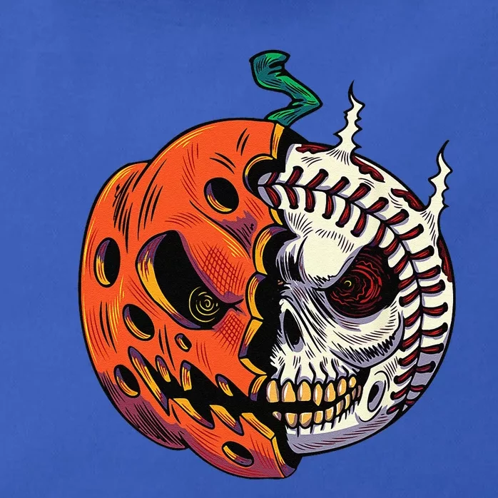 Pumpkin Skull Design For Funny Halloween Baseball Player Zip Tote Bag