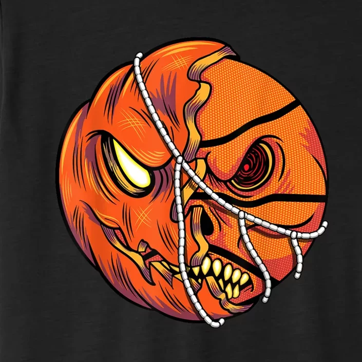 Pumpkin Skull Design Halloween Hooper Basketball Player ChromaSoft Performance T-Shirt