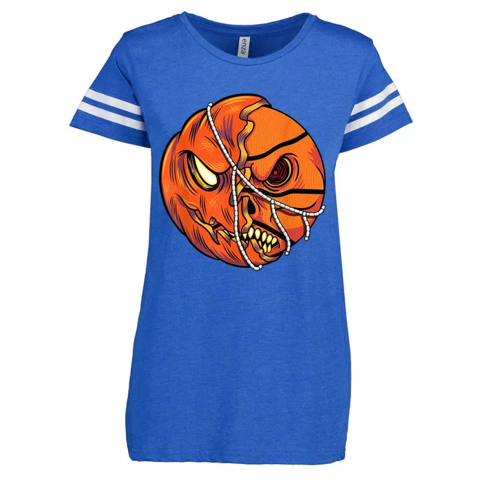 Pumpkin Skull Design Halloween Hooper Basketball Player Enza Ladies Jersey Football T-Shirt