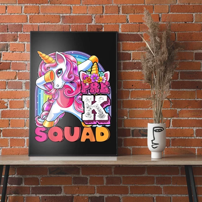 PreK Squad Dabbing Unicorn Back To School Girl Gift Poster