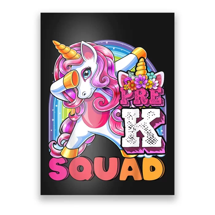 PreK Squad Dabbing Unicorn Back To School Girl Gift Poster